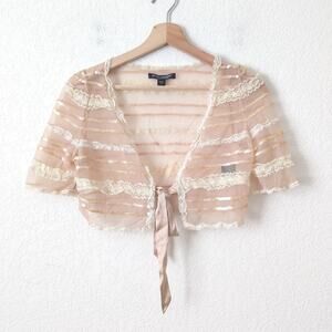 Vintage Y2K 90s Betsey Johnson Top Womens 2 XS/S Lace Babydoll Coquette Shawl